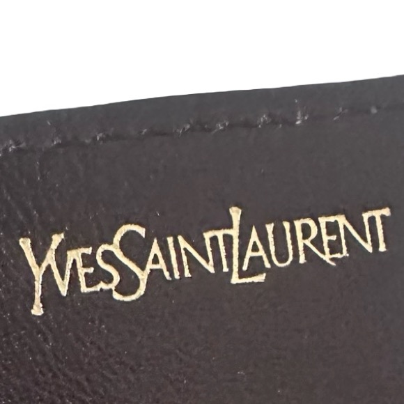 Saint Laurent crocodile-embossed leather long wallet gold-tone YSL logo clasp. - Picture 7 of 11